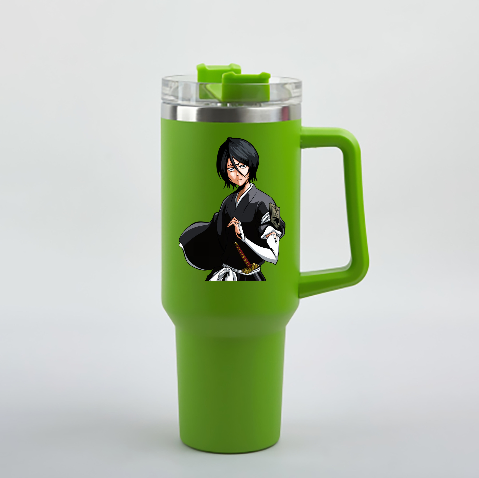 （画像用） ブリーチ 朽木ルキア BLEACH Kuchiki Rukia 1200mL車用タンブラー - クリスタルステッカー（プラスチックストロー付き）